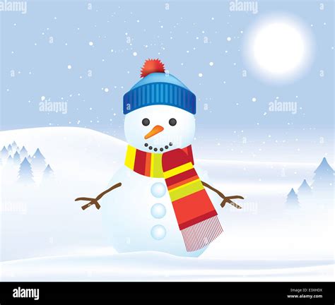 Snowman Twigs Arms Eyes Nose Stock Vector Images Alamy