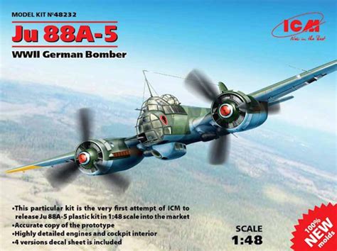 Icm 48232 Junkers Ju 88a 5 Wwii German Bomber 148 Aircraft Model Kit