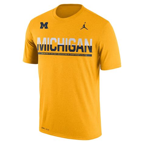 Jordan Brand Michigan Wolverines Maize Staff Sideline Dri Fit Legend T