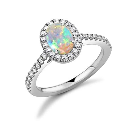 18ct Gold Opal Diamond Engagement Ring Northumberland Goldsmiths