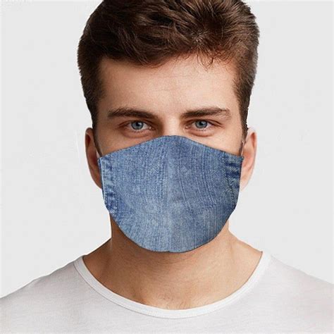 Denim Style Face Mask Preventative Custom Mouth Cover 4 Sizes Usa Made Diy Face Mask