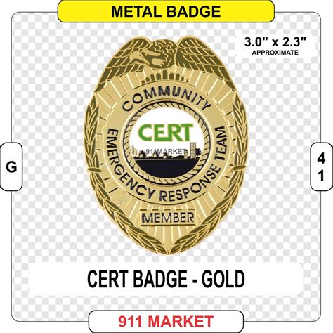 Cert Badge Gold Community Emergency Response Team Solid Metal Etsy