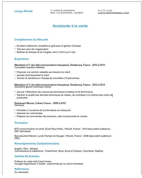 faire un cv canada
