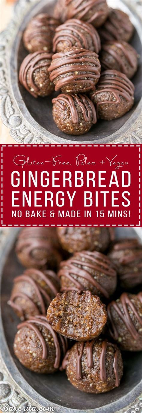 Gingerbread Energy Bites No Bake Gluten Free Paleo Vegan Recipe