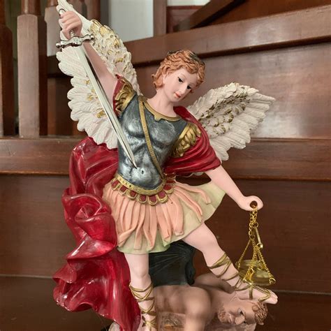 St Michael The Archangel Statue Devil Sword Inch Resin Indoor Resin Statue EBay