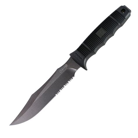 Sog Seal Team Tactical Serrated Fixed Blade Black Knife W Kydex Sheath