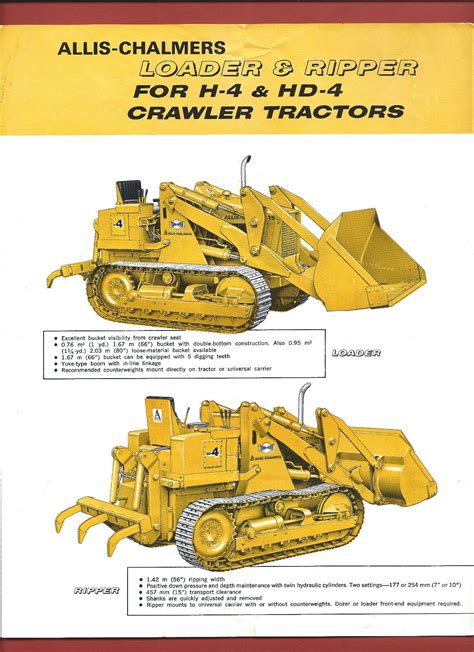 Allis Chalmers Loader And Ripper H4 And Hd4 Crawler Tractors Sales