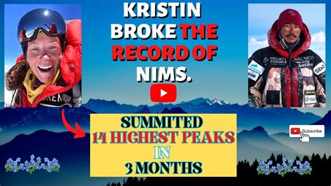 Kristin Harila Broke The Record Of Nims Dai Highest Peak In The