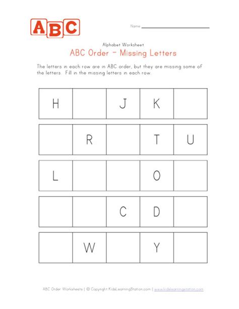 Abc Order Worksheet Capitals Kids Learning Station
