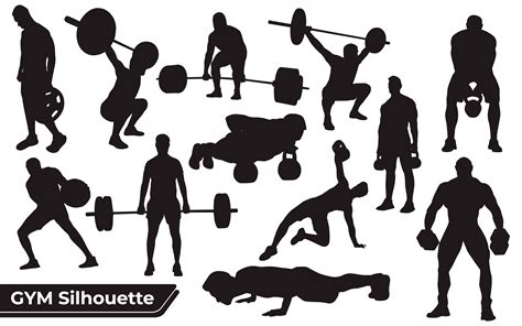 Collection Of Gym Or Exercise Silhouette Graphic By Adopik · Creative
