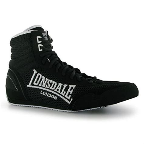 Lonsdale Mens Contender Boxing Boots Mid Cut Full Lace Up Lightweight Shoes