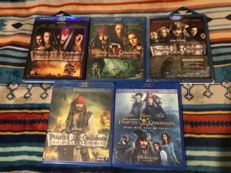 Disney Pirates Of The Caribbean Complete Collection Blu Ray Lot 1 2 3 4
