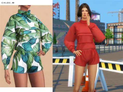 Sports Hoodie By Chloemmm Sims 4 Female Clothes