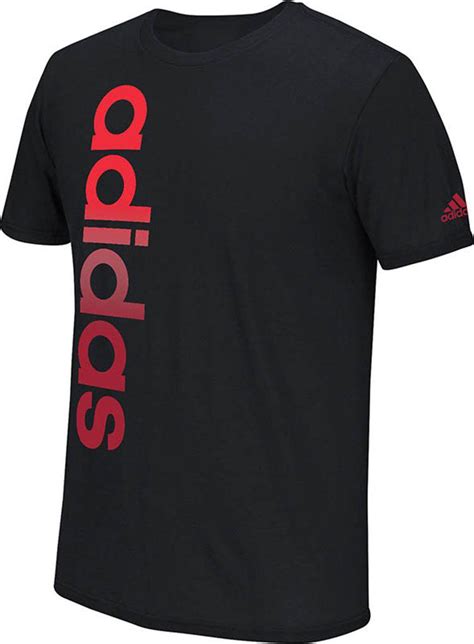 Adidas Originals Cotton Vertical Logo Graphic T Shirt In Blackscarlet