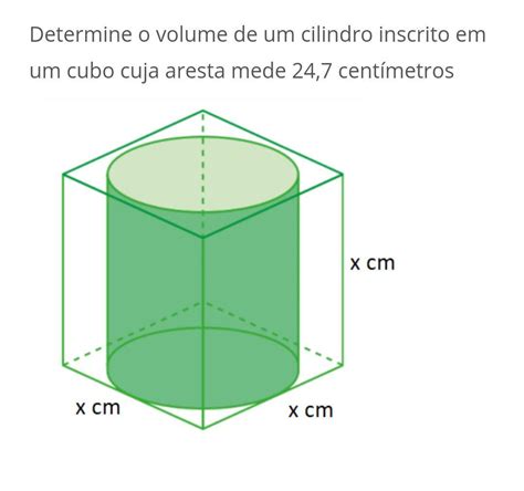 Determine O Volume De Um Cilindro Inscrito Em Um Cubo Cuja Aresta Mede