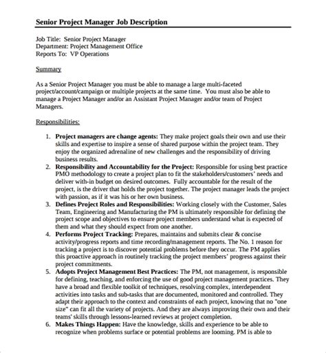 Free 9 Sample Job Description Templates In Pdf Ms Word