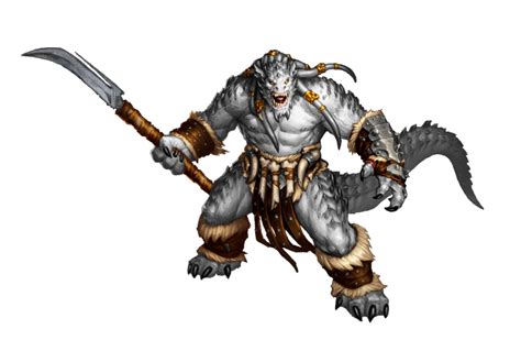 Male Lizardfolk White Dragon Barbarian Pathfinder 2e Pfrpg Dnd Dandd 3