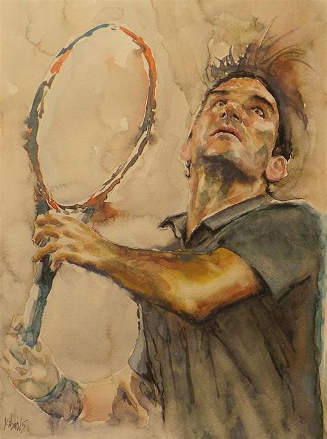 Roger Federer Portrait 1 Painting By Baris Kibar Fine Art America