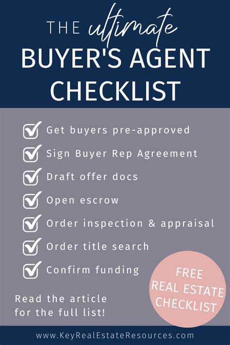 The Ultimate Buyers Agent Checklist Key Real Estate Resourceskey Real Estate Resources