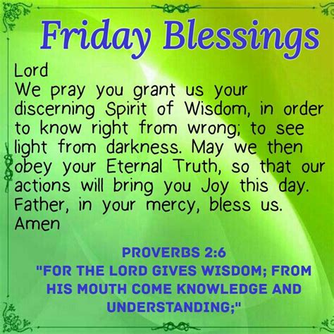 Friday Blessings Prayer Proverbs 26 Morning Prayers Good