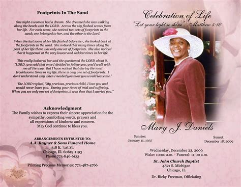 Sample Obituary For Mother Obituaries Template Funeral Program