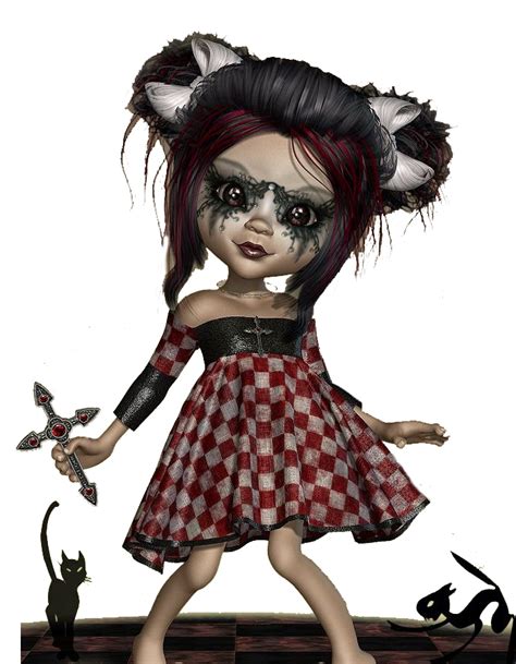 Gothic Dolls Fantasy Doll Big Eyes Girl Cartoon Cool Pictures Pom