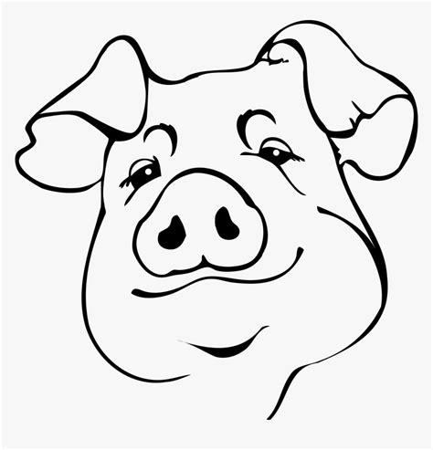 Pig Face Outline Svg