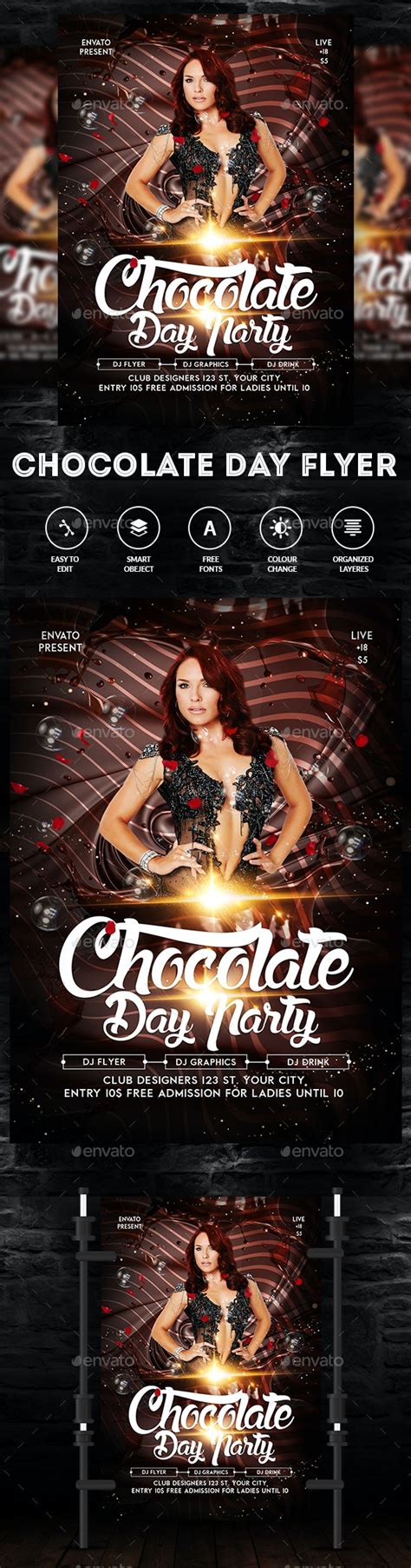 Chocolate Party Flyer Template Print Templates Graphicriver
