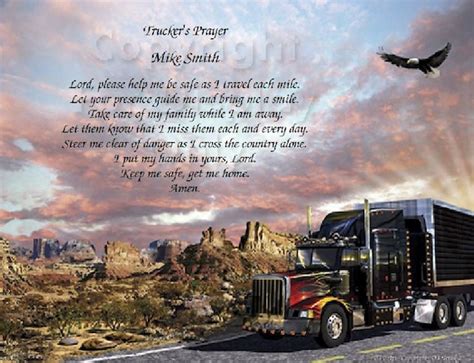 Personalized Truckers Prayer Print