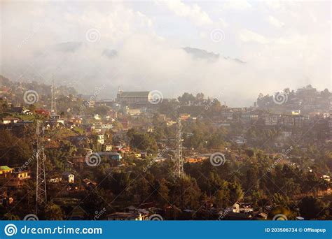 Cityscape Of The Hilly Town Of Wokha In Nagaland Stock Photo Image Of