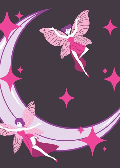 Fairycore Moon Fairies Poster By Aestheticalex Displate