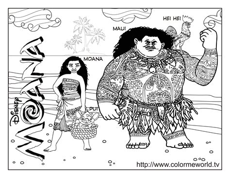 Image Of Vaiana To Download And Color Moana Kids Coloring Pages
