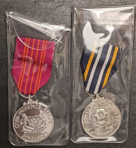 Singapore Service Medal With Ribbons 2pcs Monetarium Singapore
