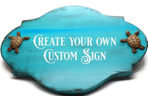 Handmade Custom Beach Style Wood Turtle Sign Customize Your Etsy