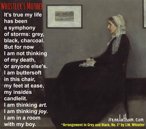Live Your Poem Artspeak Portraits Poem Whistlers Mother