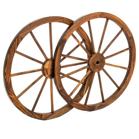 Bcp 30in Decorative Old Western Wooden Garden Wagon Wheels W Steel