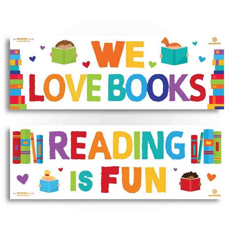 classroom reading banner set 2 sproutbrite