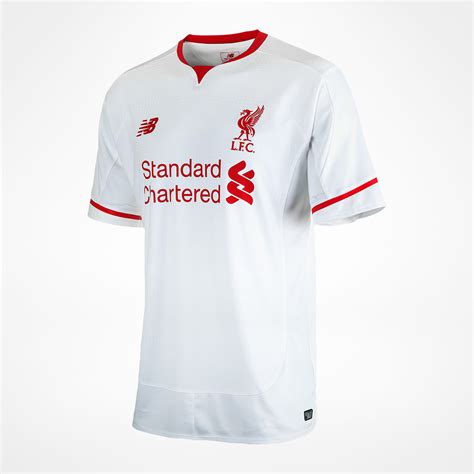 Emblazoned with the iconic liver bird, it's engineered with nb dry technology which helps wick away moisture from the skin. Liverpool Away Jersey 2015/16 hos KopShop.