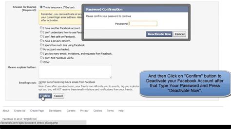 How To Deactivate And Reactivate Facebook Account Youtube