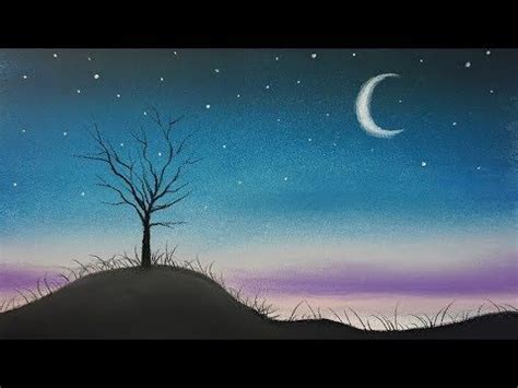 Cómo Dibujar un Paisaje de Noche Sencillo al Pastel Paso a ...
