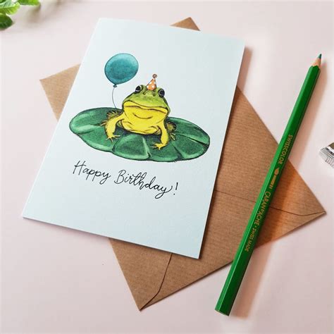 Happy Birthday Frog Greetings Card By Amelia Illustration Happy