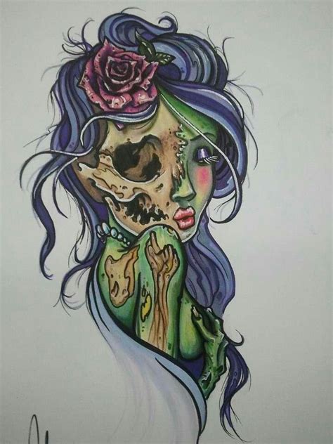 Pin By Ryan Kulas On Tatto Zombie Tattoos Cute Zombie Girl Tattoos