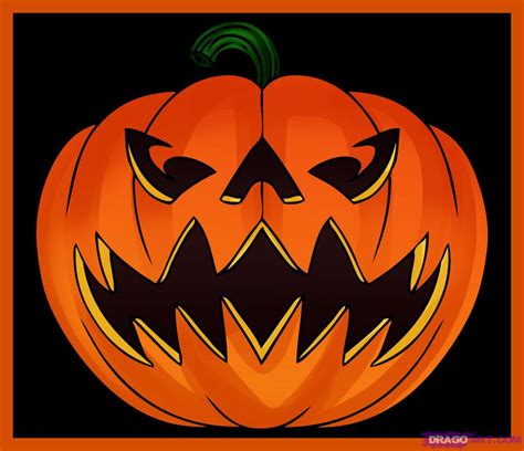 How To Draw A Jack O Lantern Step By Step Halloween Seasonal Free