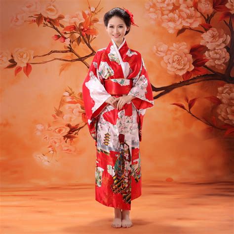 Traditional Chinese Kimono Dress Traditional Japanese Kimono Traditional Kimono Red Dance