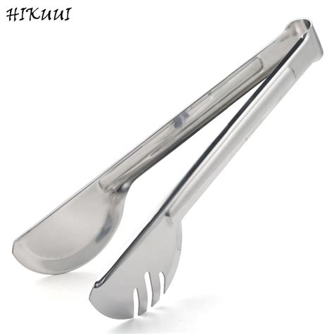 1 Pc Stainless Steel Food Tongs Food Clip BBQ Tongs Non Stick Heat