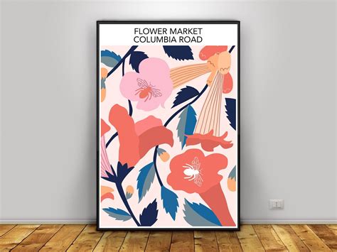 Flower Market Columbia Road Poster Flower Market Print Etsy