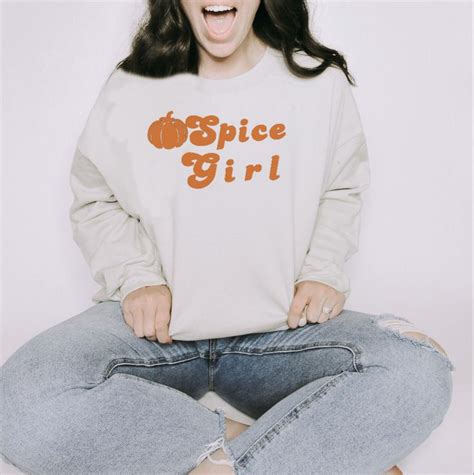 Pumpkin Spice Girl Crewneck Sweatshirt Etsy Sweatshirts Crew Neck Sweatshirt Spice Girls