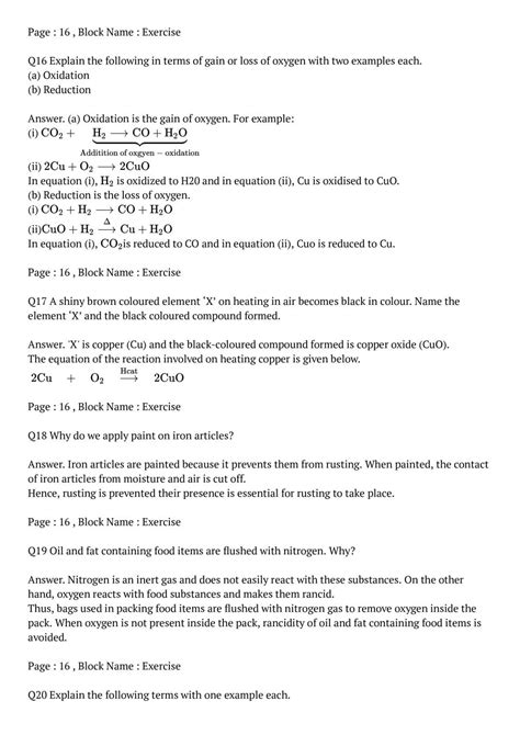 Ncert Solutions For Class 10 Science Chapter 1 Chemical Reactions And