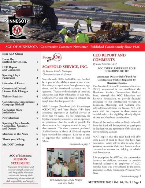 July 2005 Agc Associated General Contractors Of Minnesota