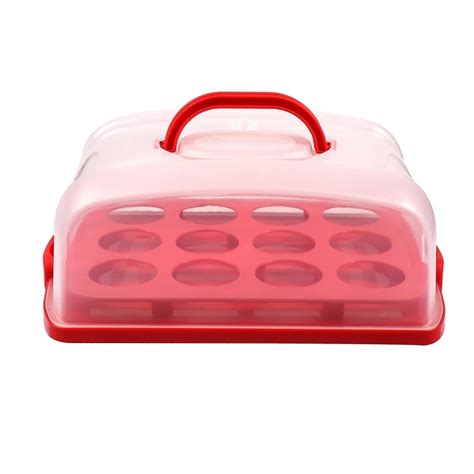 Collapsible Plastic Rectangle Cupcake Carrier 12 Cupcake Boxes With